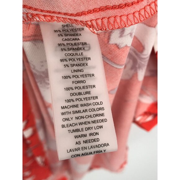 Vince Camuto Floral Knot Front Sleeveless Dress Stretch Red Size 14 Petite NEW - Picture 6 of 8